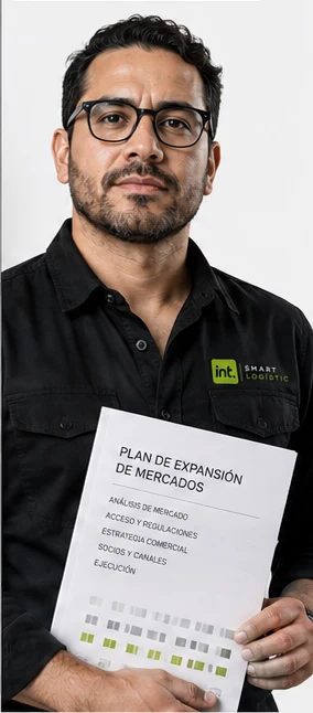 Especialista ficticio de nuevos mercados con polo INT y plan de expansión.